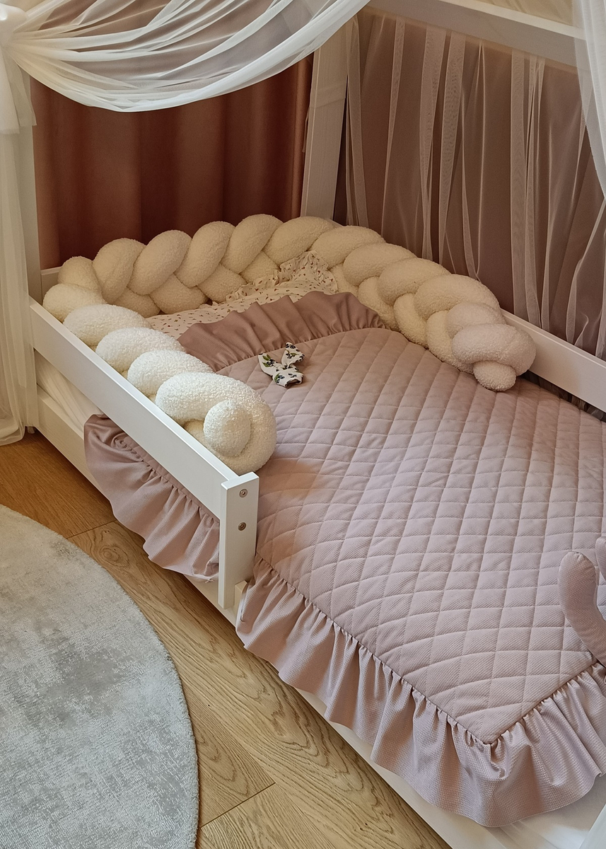 Ochraniacz WARKOCZ do łóżeczka BARANEK BOUCLE