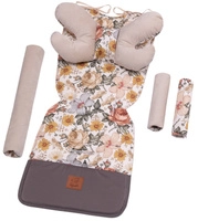 retro flowers/beżowy