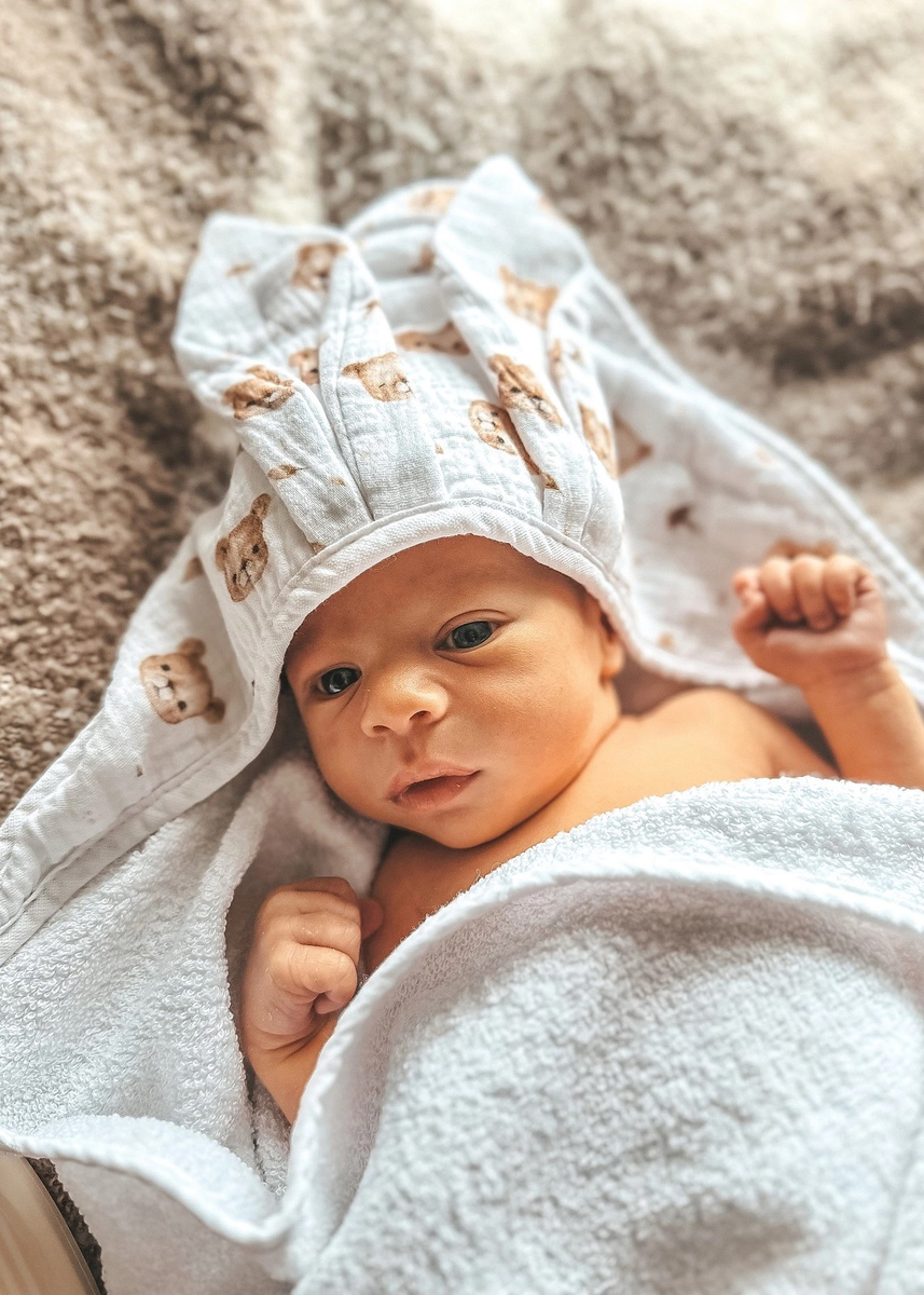 Okrycie kąpielowe BAMBUSOWE 100x100 RABBIT