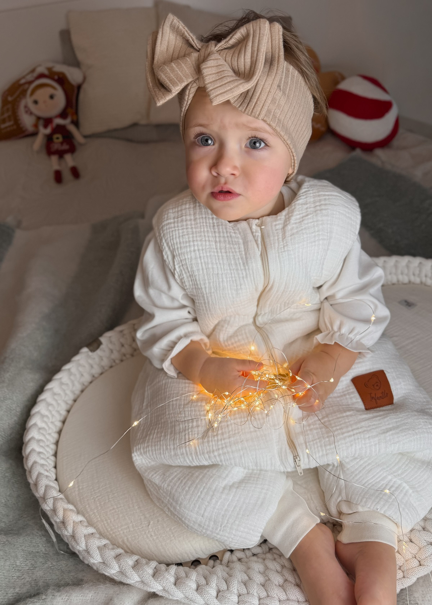 Śpiworek do spania muślinowy z nogawkami KIDS SOFT ocieplany