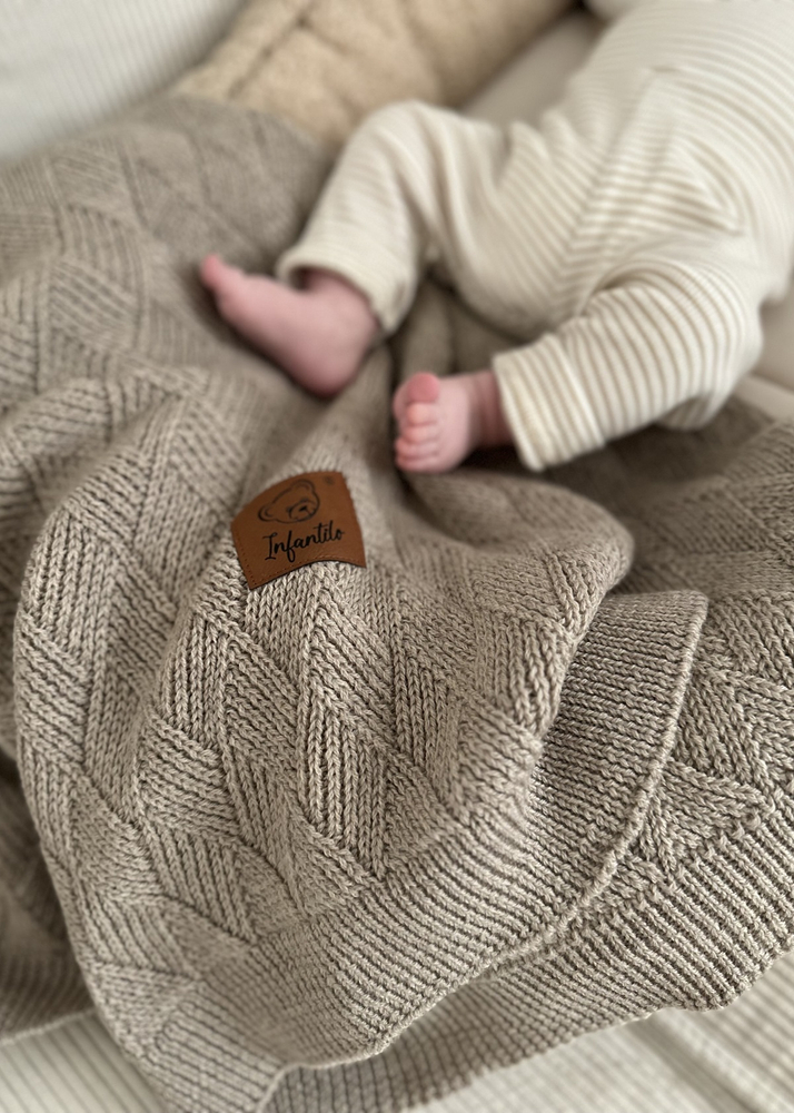 Kocyk dla niemowlaka z WEŁNY MERINO 80x100