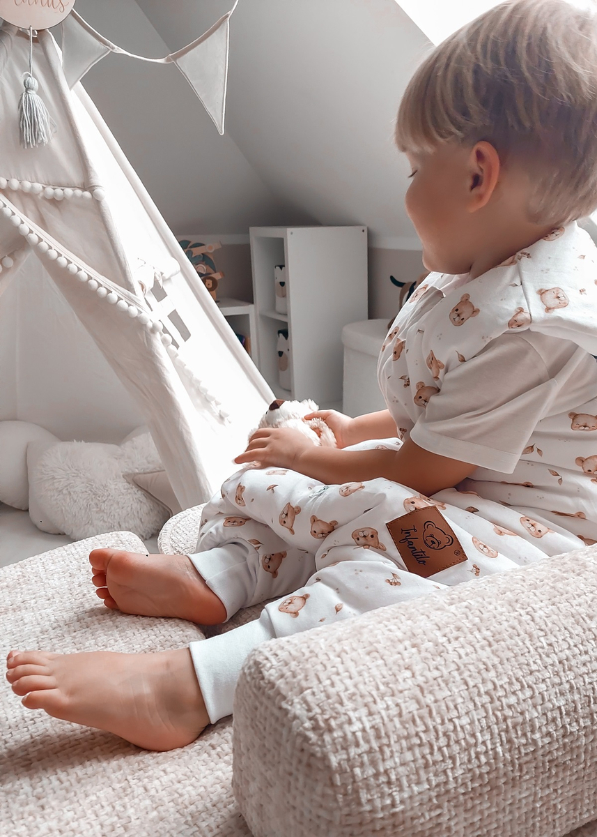 Śpiworek z nogawkami do spania KIDS z bawełny SATYNOWEJ 18-36m