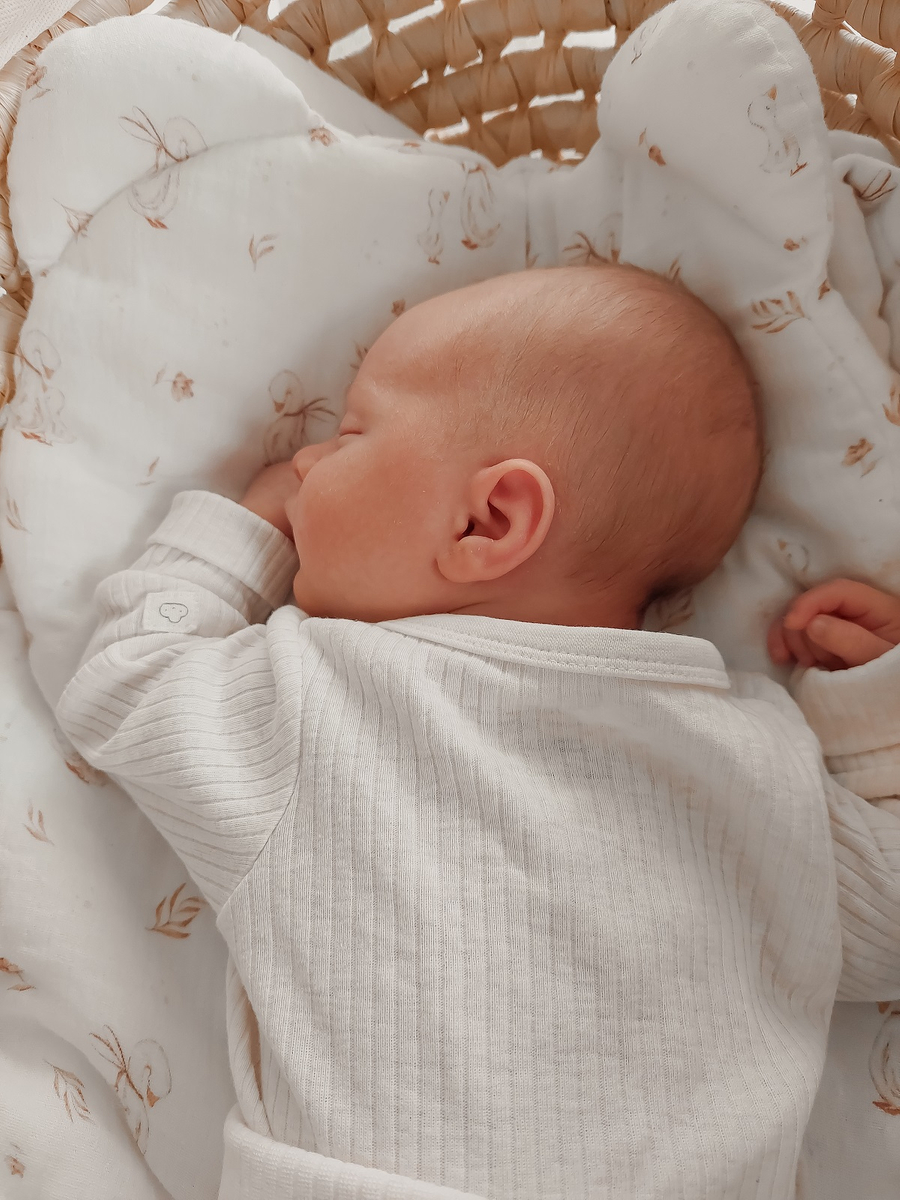 Komplet MUŚLINOWY + poduszka TEDDY "MOMMY GOOSE"