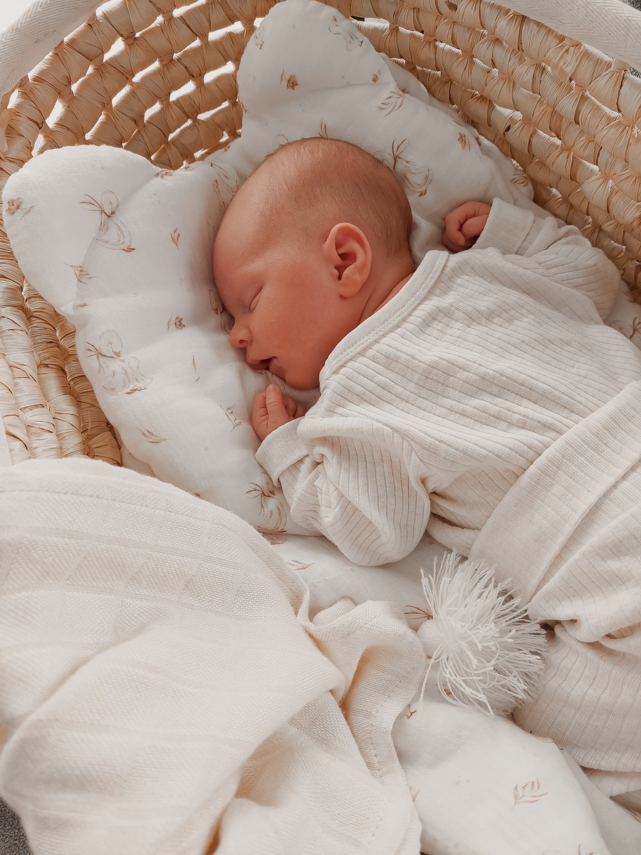 Komplet MUŚLINOWY + poduszka TEDDY "MOMMY GOOSE"