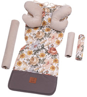 retro flowers/beżowy