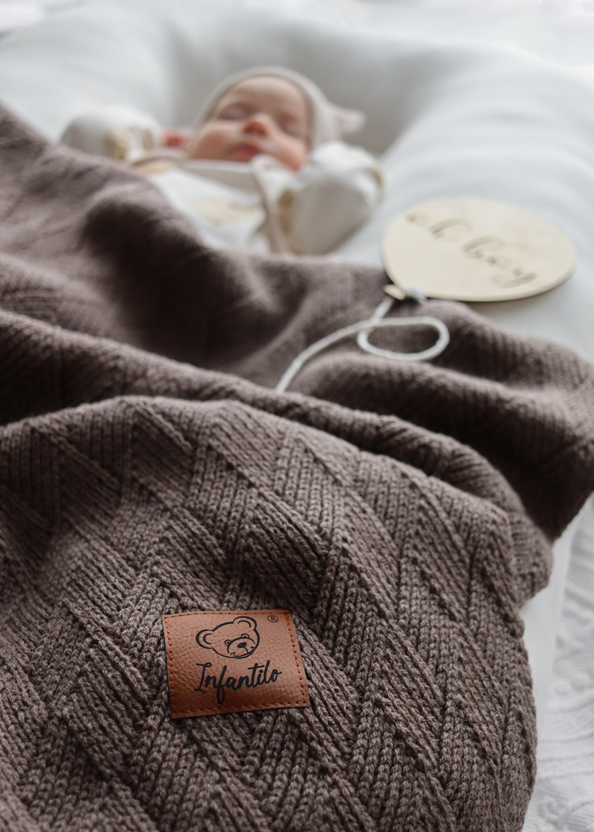 Kocyk dla niemowlaka z WEŁNY MERINO 80x100