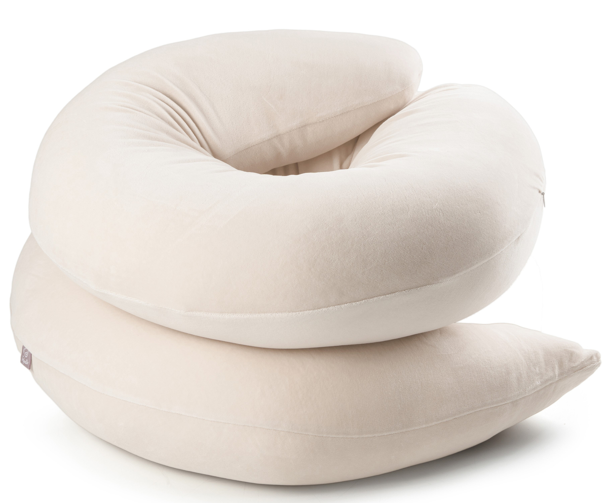 Poduszka ciążowa rogal typ "C" z WELURU bawełnianego