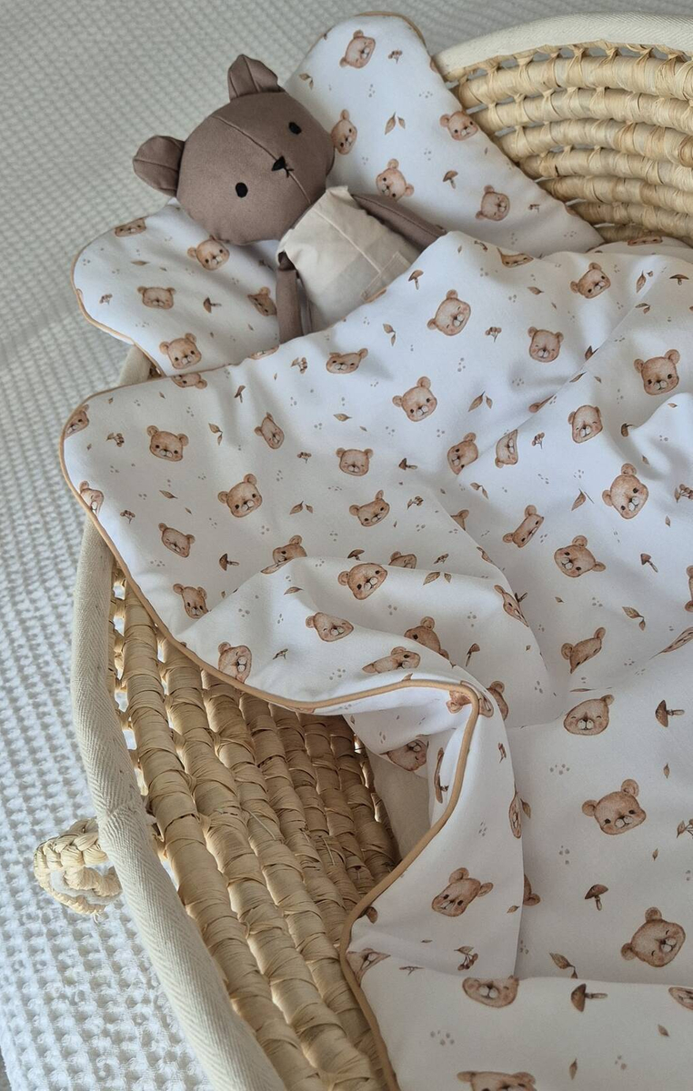 Komplet do wózka bawełniany z wypustką 