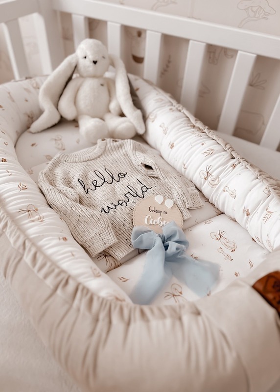 KOKON niemowlęcy PREMIUM bawełna satynowa + velvet