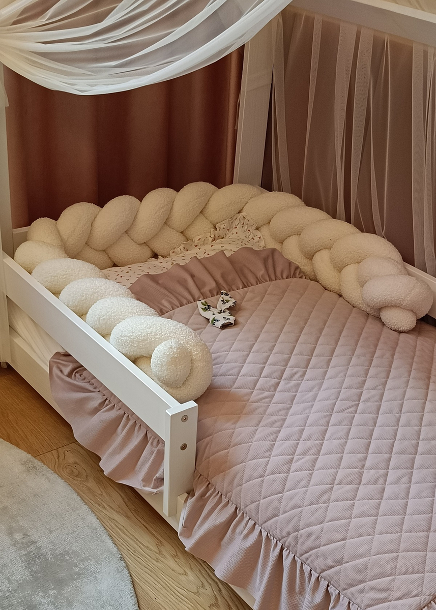 Ochraniacz WARKOCZ do łóżeczka BARANEK BOUCLE