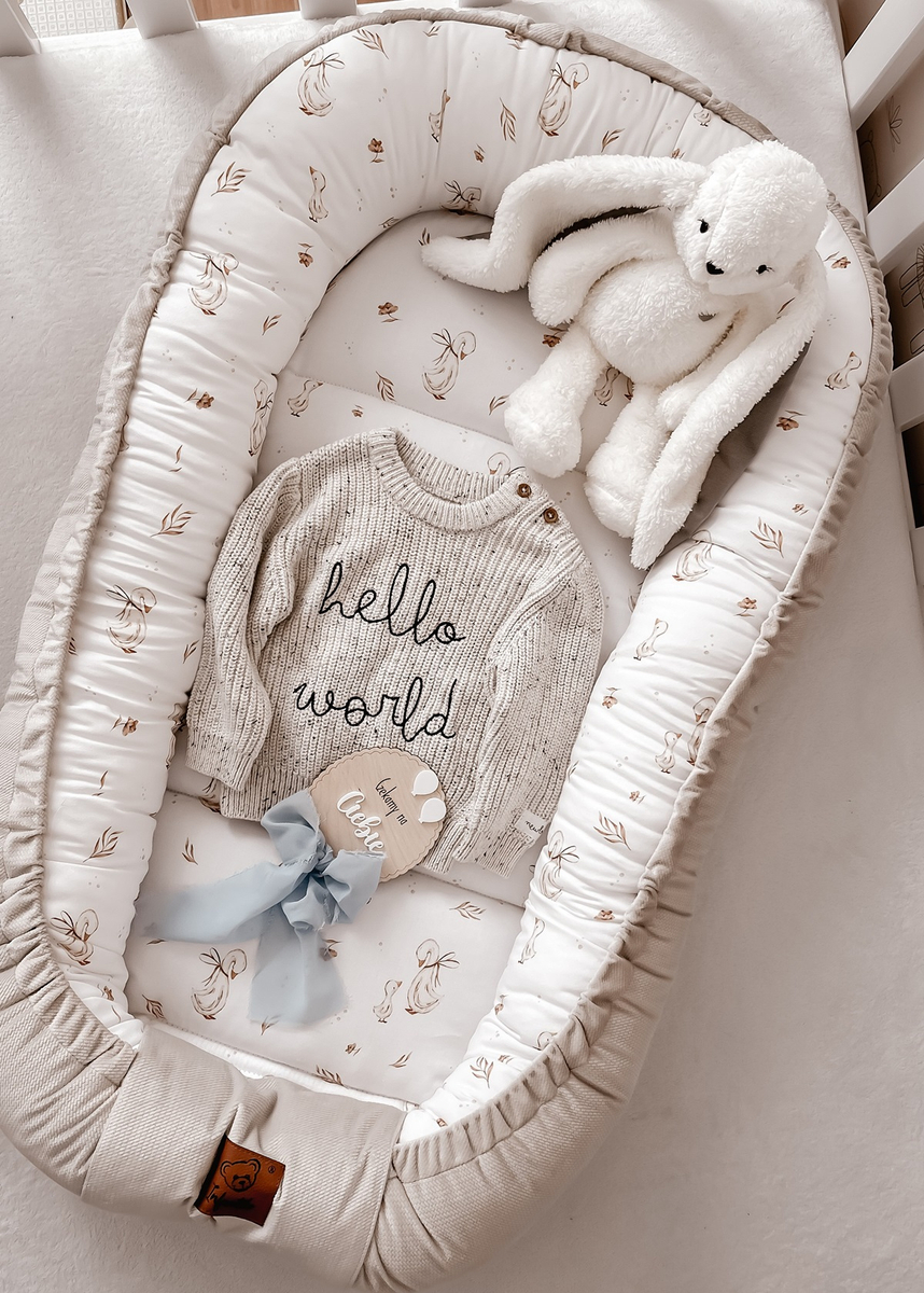 KOKON niemowlęcy PREMIUM bawełna satynowa + velvet