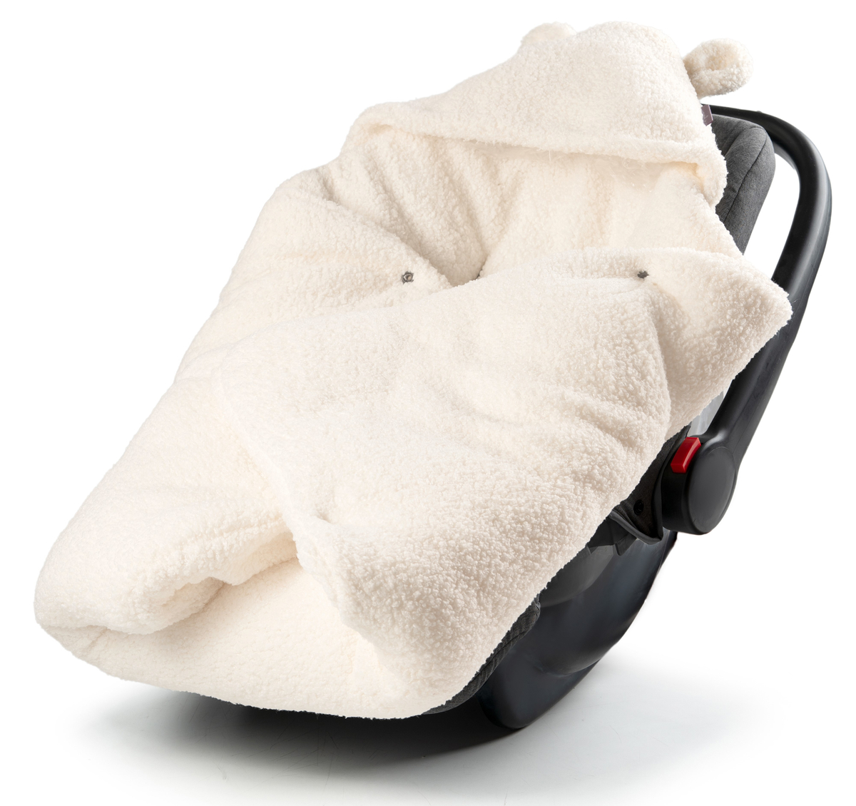 Kocyk z kapturkiem do fotelika BARANEK boucle