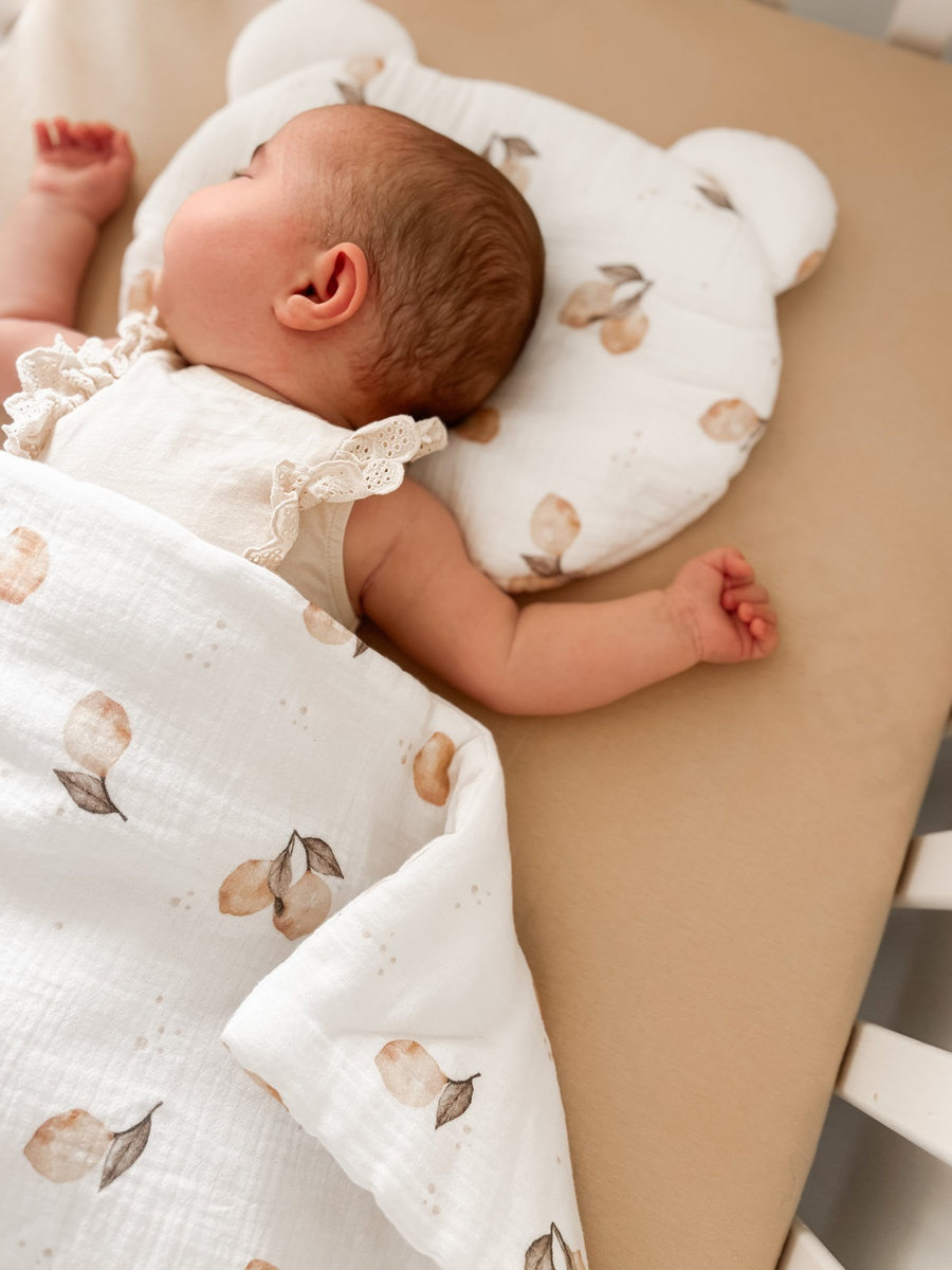 Komplet MUŚLINOWY + poduszka TEDDY