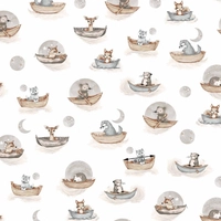 Zwierzątka w łódkach beżowe