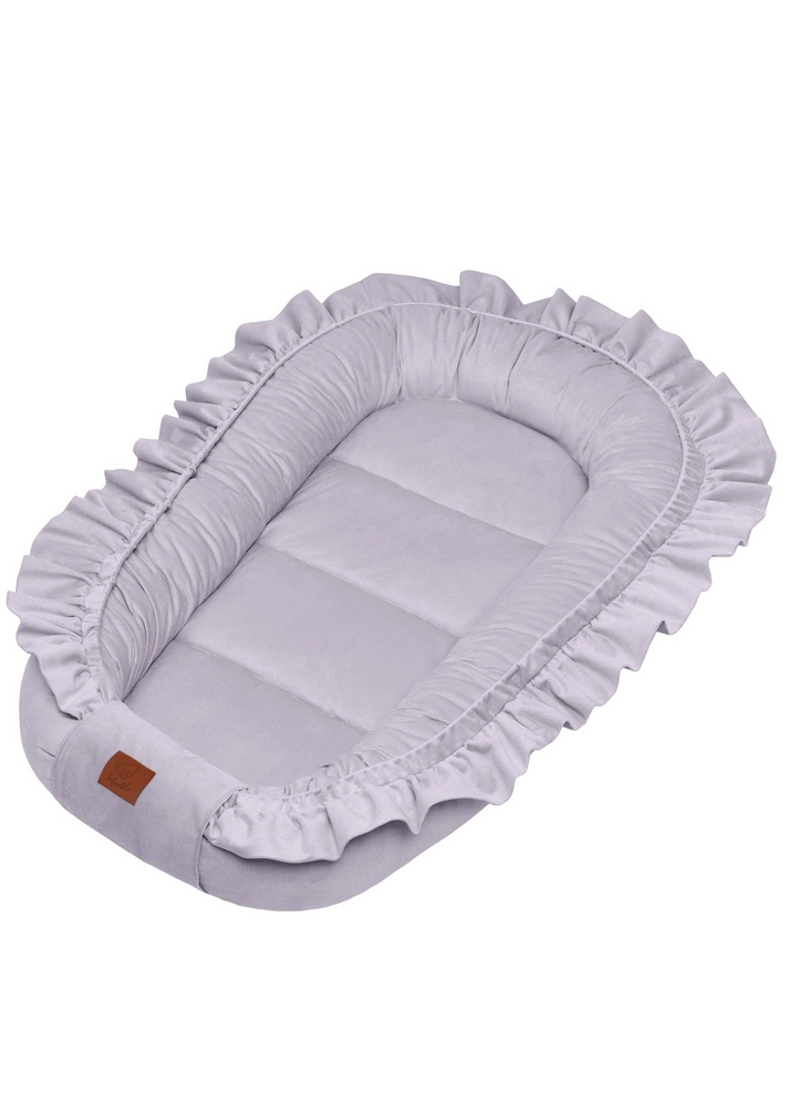 KOKON niemowlęcy VELVET z falbanką