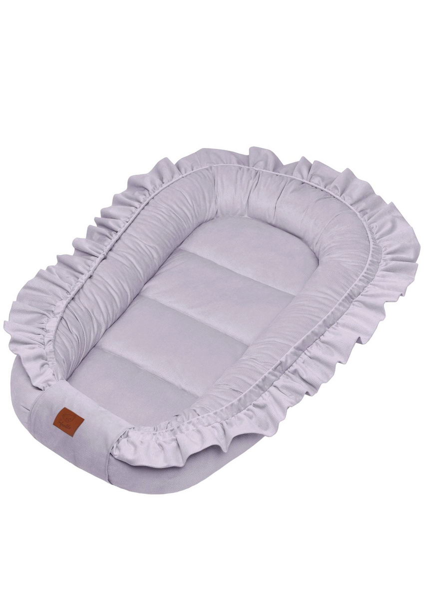 KOKON niemowlęcy VELVET z falbanką