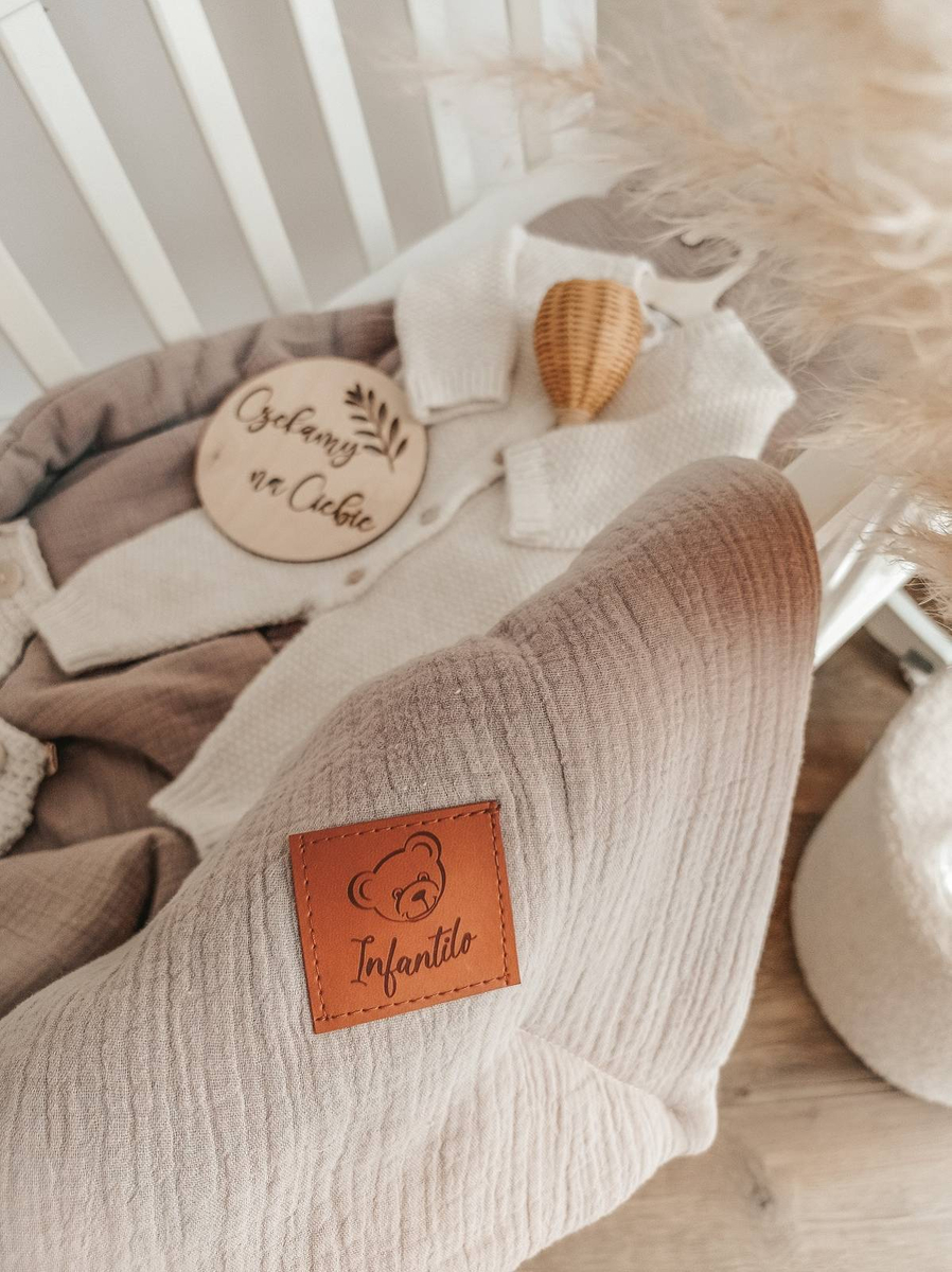 Komplet MUŚLINOWY + poduszka TEDDY