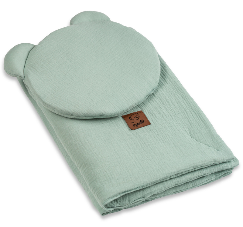 Komplet MUŚLINOWY + poduszka TEDDY