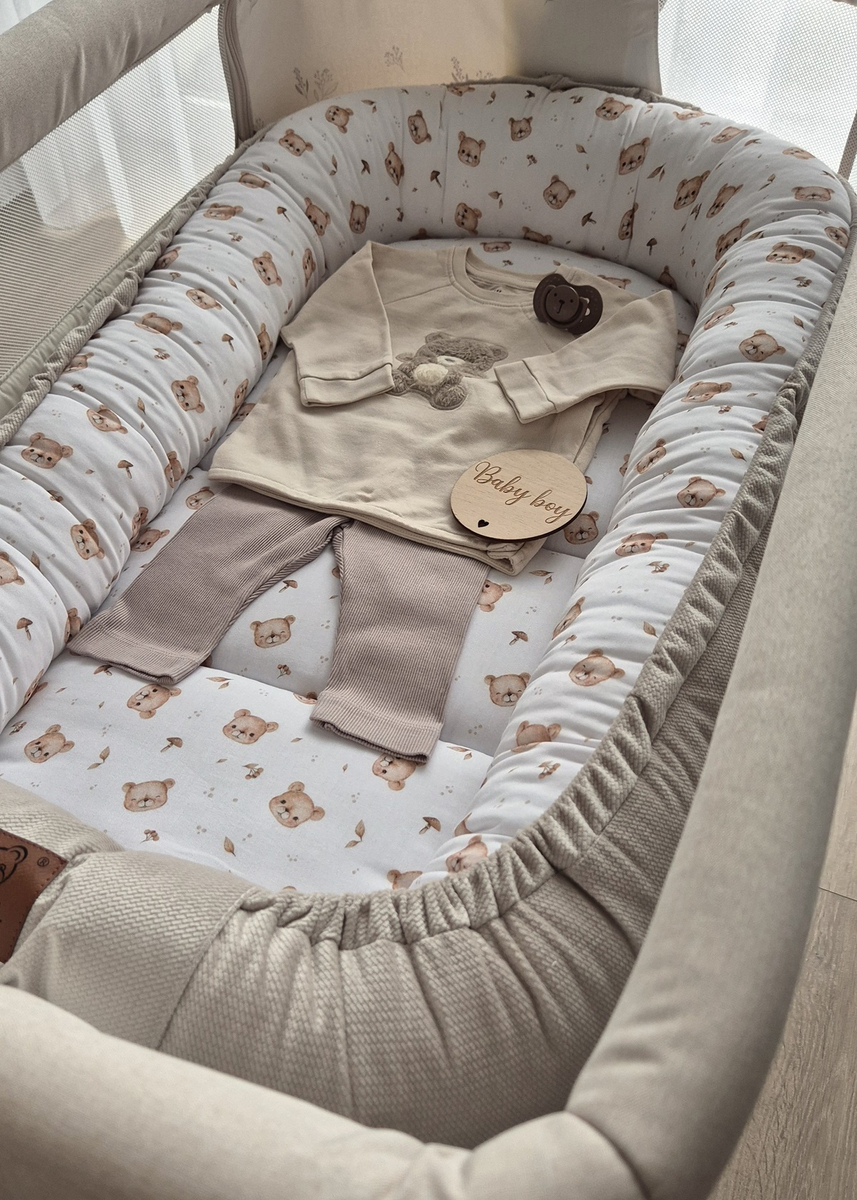 KOKON niemowlęcy PREMIUM bawełna satynowa + velvet