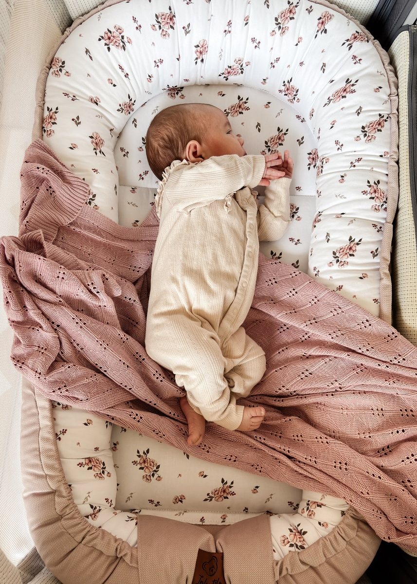 KOKON niemowlęcy PREMIUM bawełna satynowa + velvet