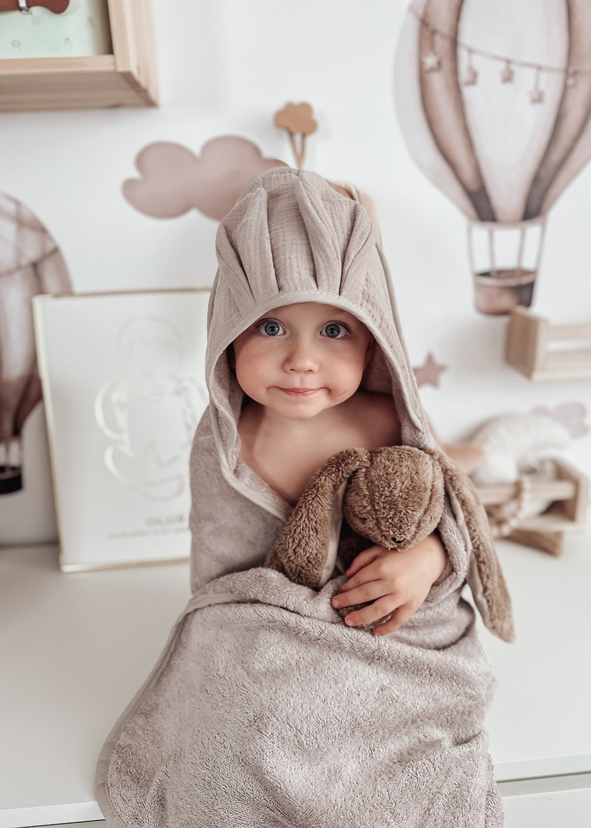 Okrycie kąpielowe BAMBUSOWE 100x100 RABBIT