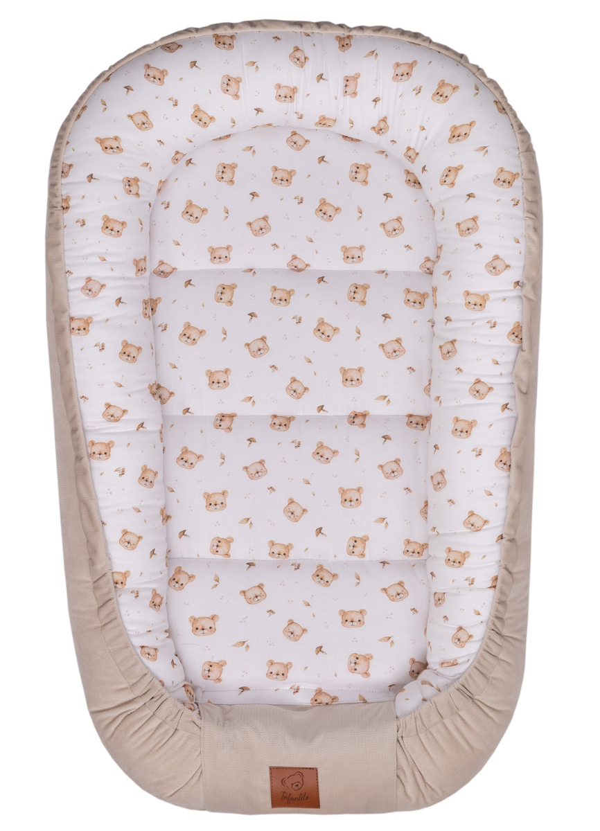 KOKON niemowlęcy PREMIUM bawełna satynowa + velvet