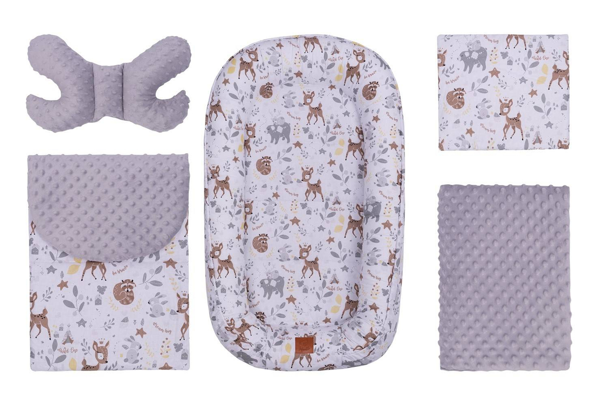 KOKON niemowlęcy MINKY - ZESTAW 6w1 NEW