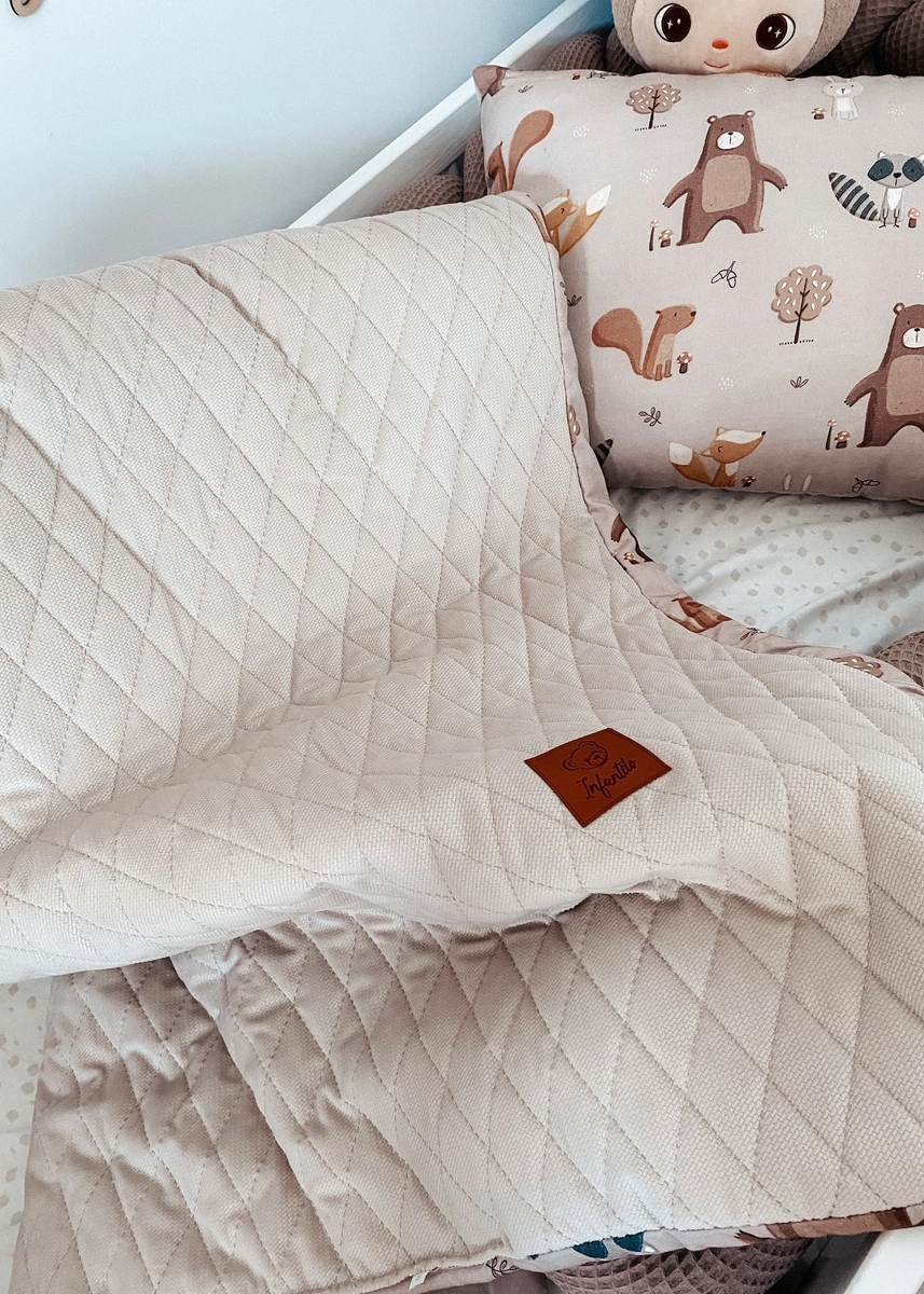 Koc przedszkolaka VELVET 100x135 + poduszka i worek