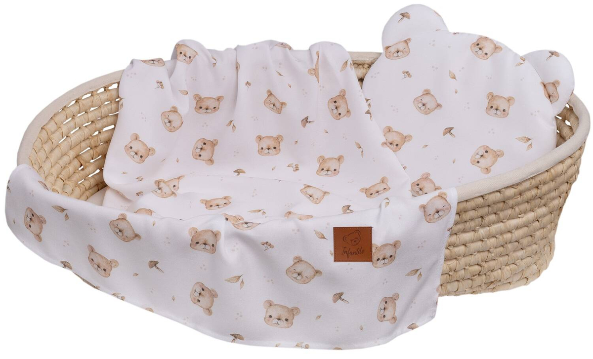 Komplet letni poduszka miś i otulacz BAMBUS