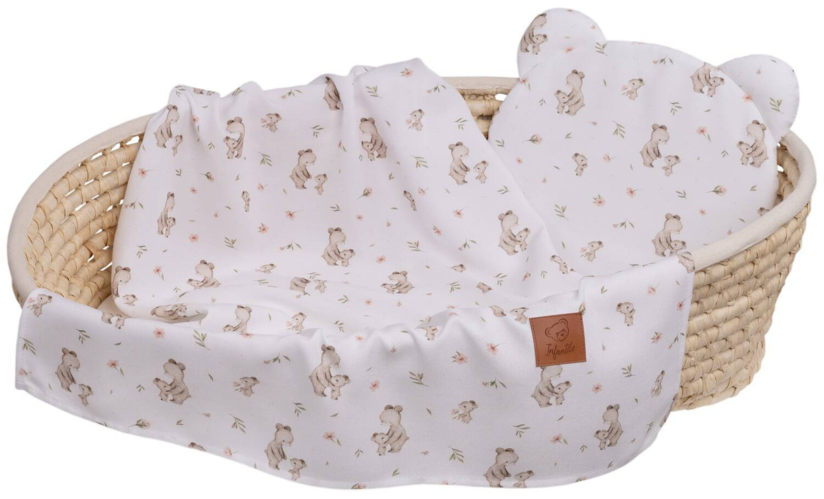 Komplet letni poduszka miś i otulacz BAMBUS