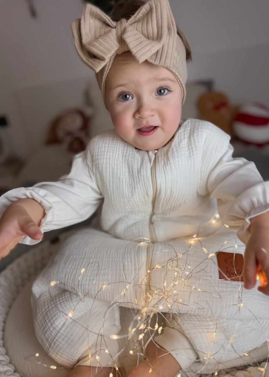 Śpiworek do spania muślinowy z nogawkami KIDS SOFT ocieplany