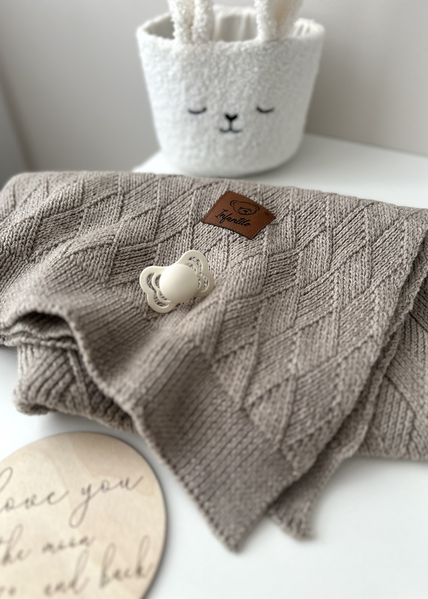 Kocyk dla niemowlaka z WEŁNY MERINO 80x100