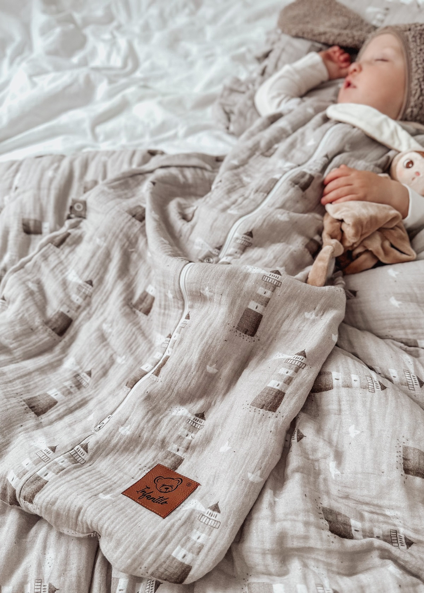 Śpiworek do spania muślinowy PREMIUM light PRINT