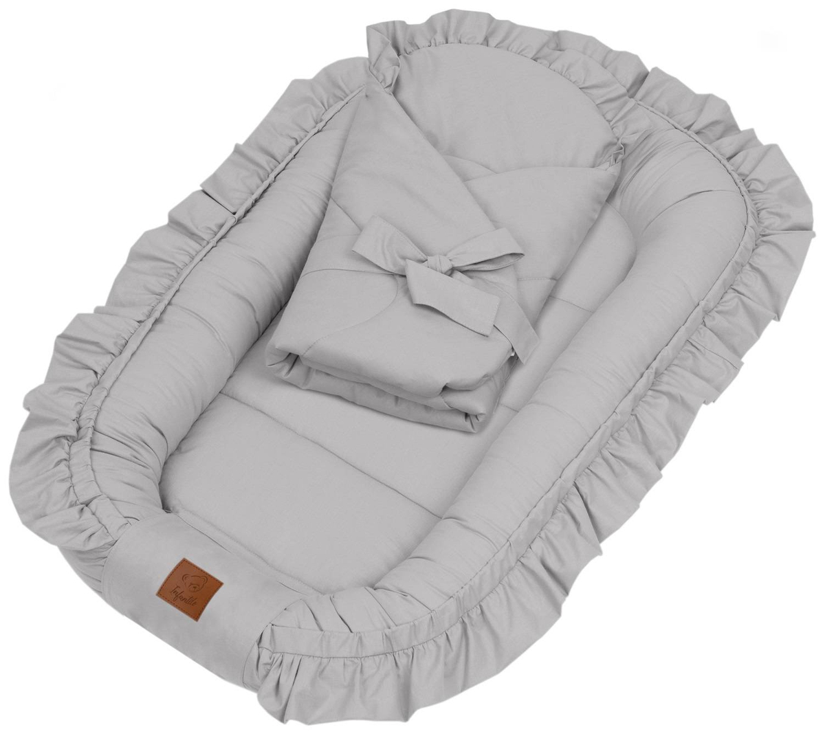 KOKON niemowlęcy BAWEŁNIANY z falbanką