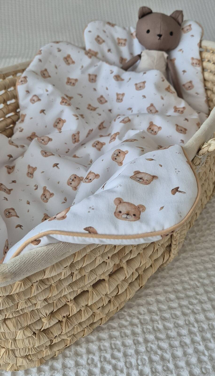 Komplet do wózka bawełniany z wypustką 