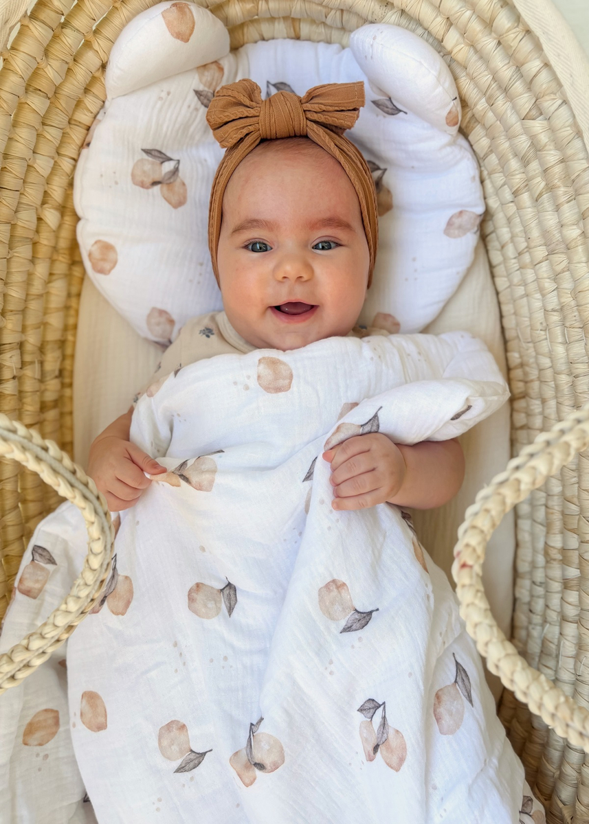 Komplet MUŚLINOWY + poduszka TEDDY