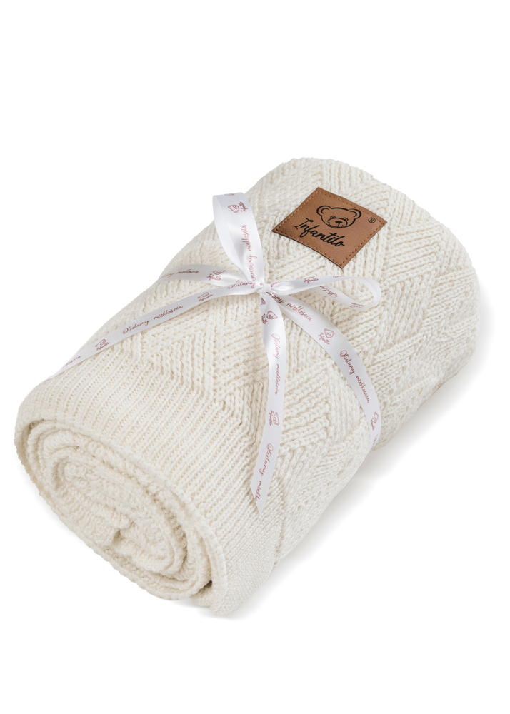 Kocyk dla niemowlaka z WEŁNY MERINO 80x100