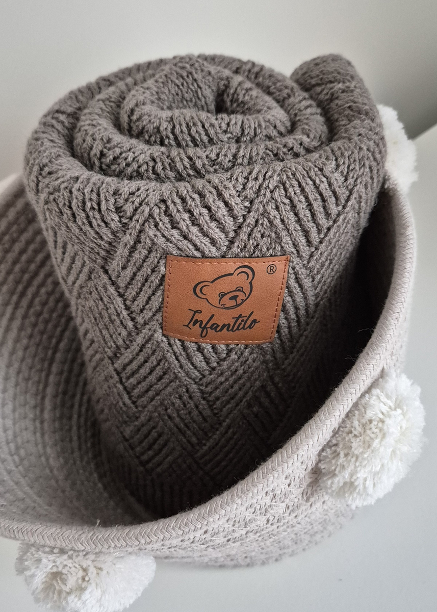 Kocyk dla niemowlaka z WEŁNY MERINO 80x100