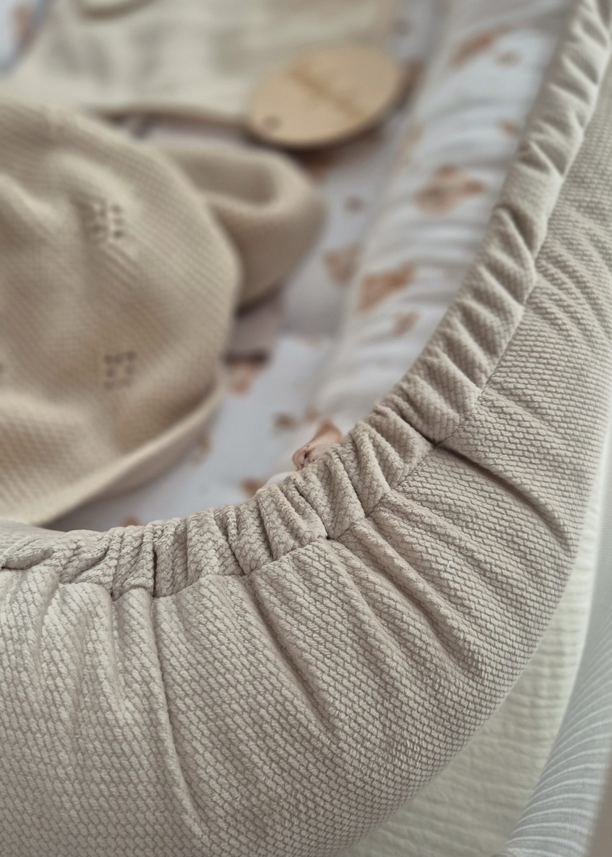 KOKON niemowlęcy PREMIUM bawełna satynowa + velvet