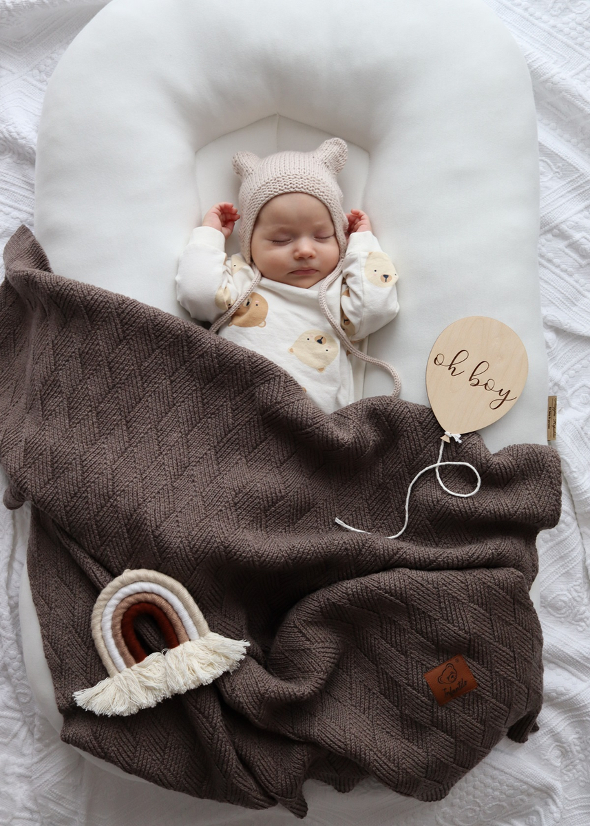 Kocyk dla niemowlaka z WEŁNY MERINO 80x100