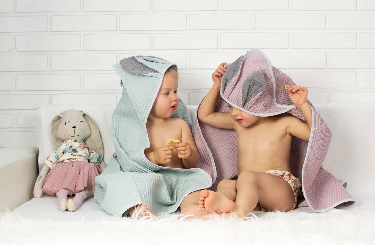 Okrycie kąpielowe WAFEL BUNNY 80X80 