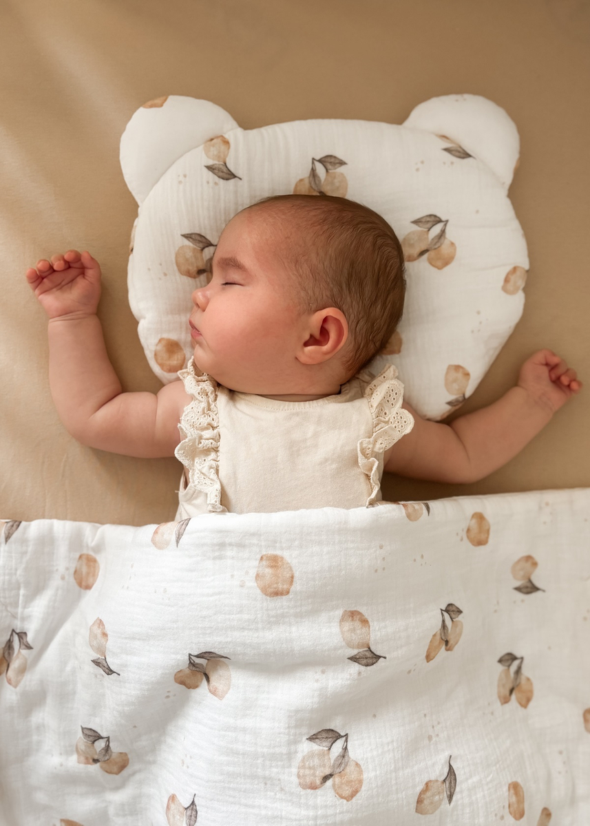 Komplet MUŚLINOWY + poduszka TEDDY