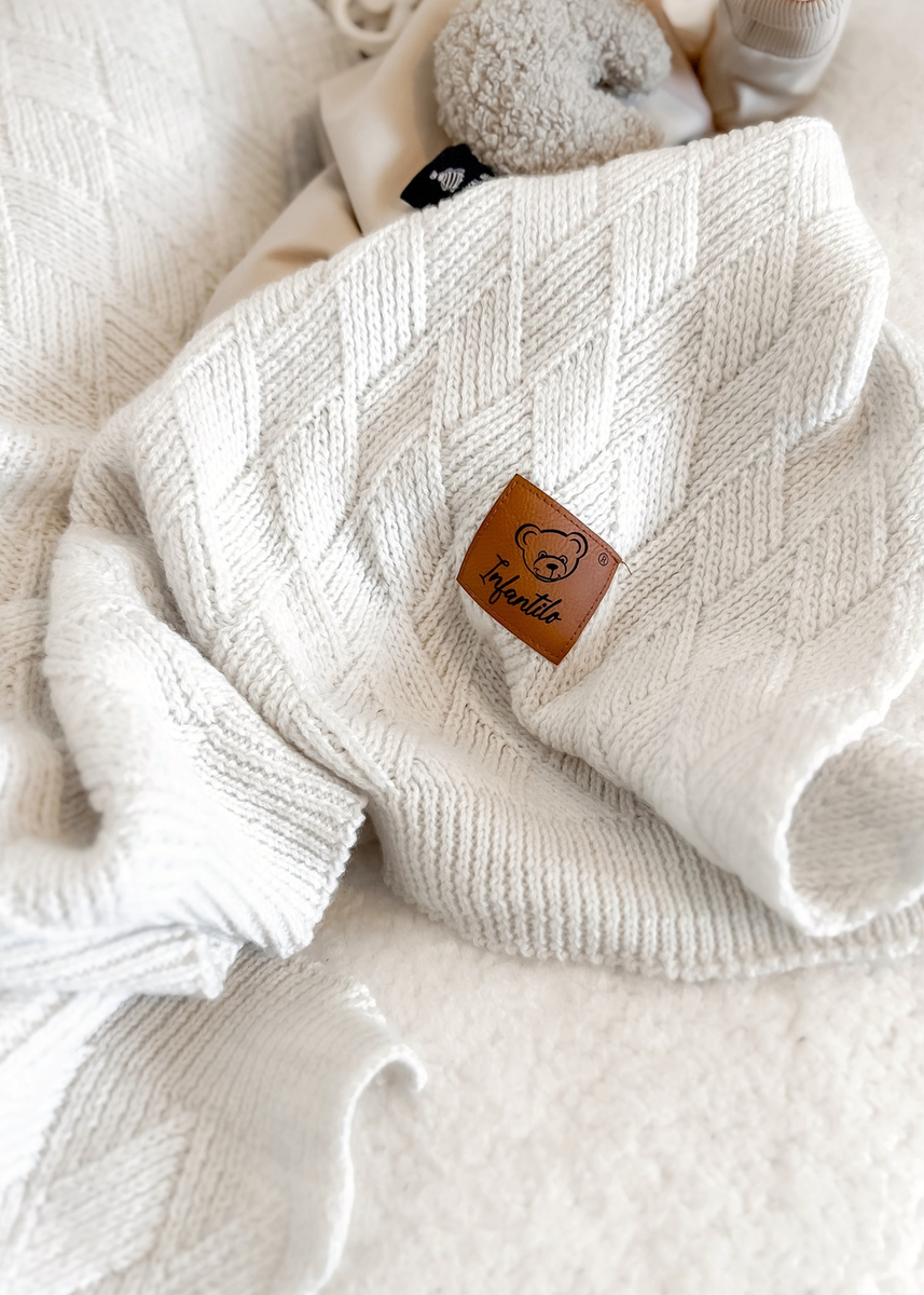 Kocyk dla niemowlaka z WEŁNY MERINO 80x100