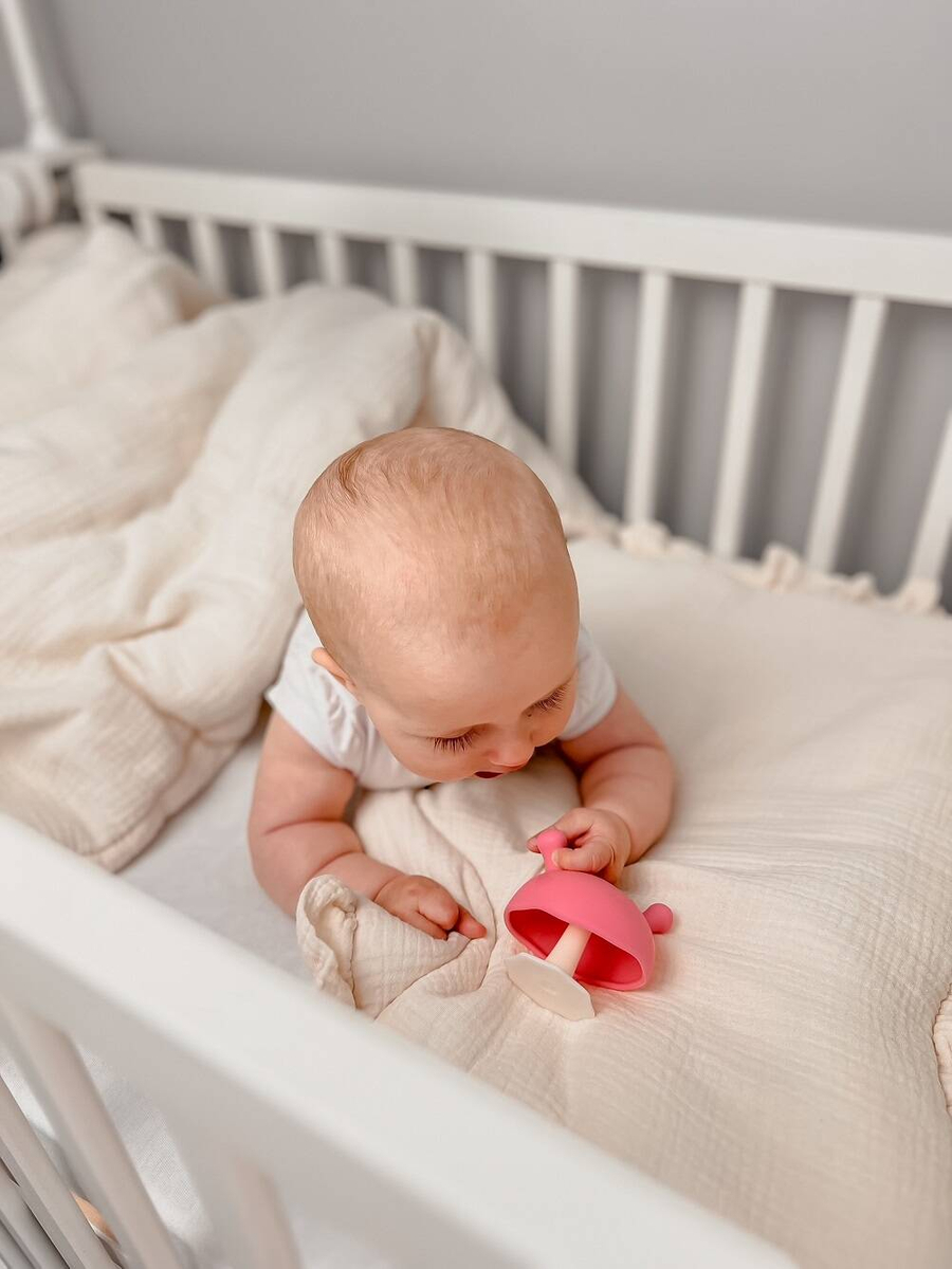 POŚCIEL MUŚLINOWA z falbanką 120x90 kołderka + poduszka WYPEŁNIENIE