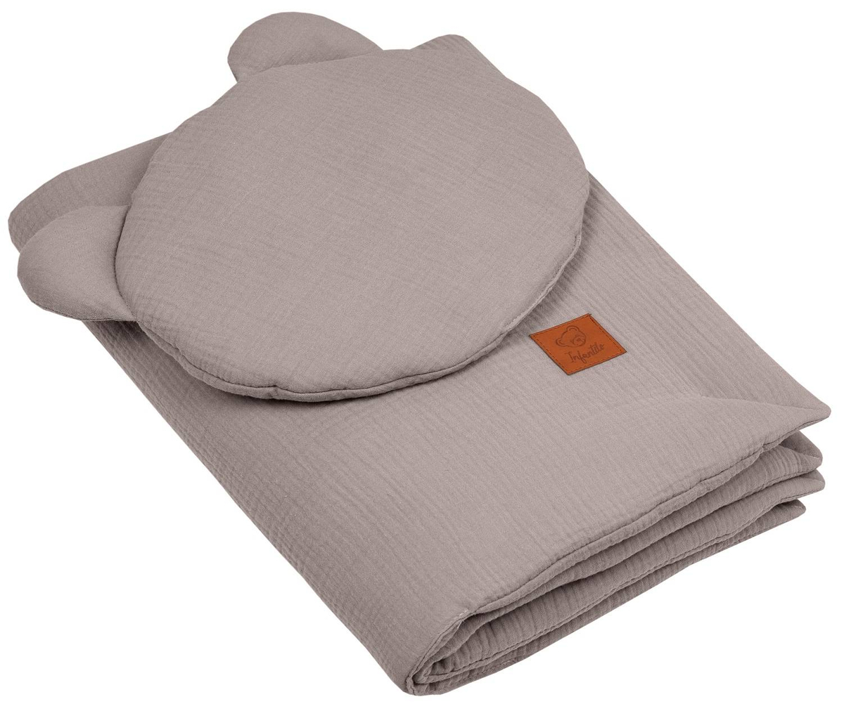 Komplet MUŚLINOWY + poduszka TEDDY