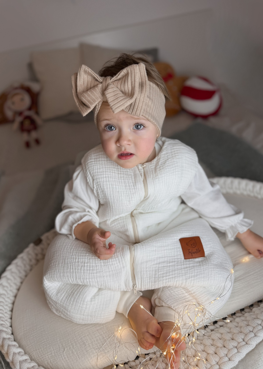 Śpiworek do spania muślinowy z nogawkami KIDS SOFT ocieplany
