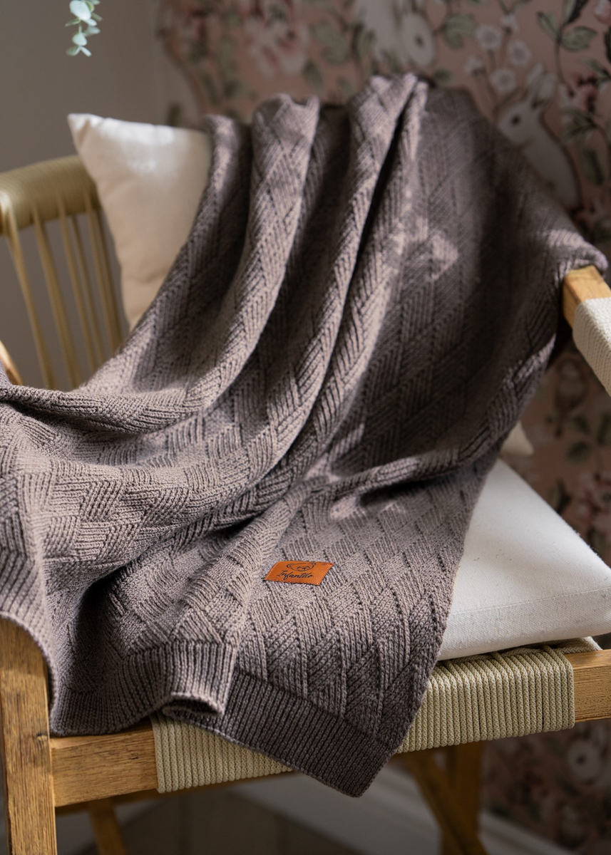 Kocyk dla niemowlaka z WEŁNY MERINO 80x100