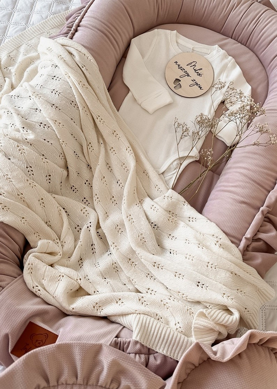 Kocyk bambusowy ażurowy 100% BAMBUS