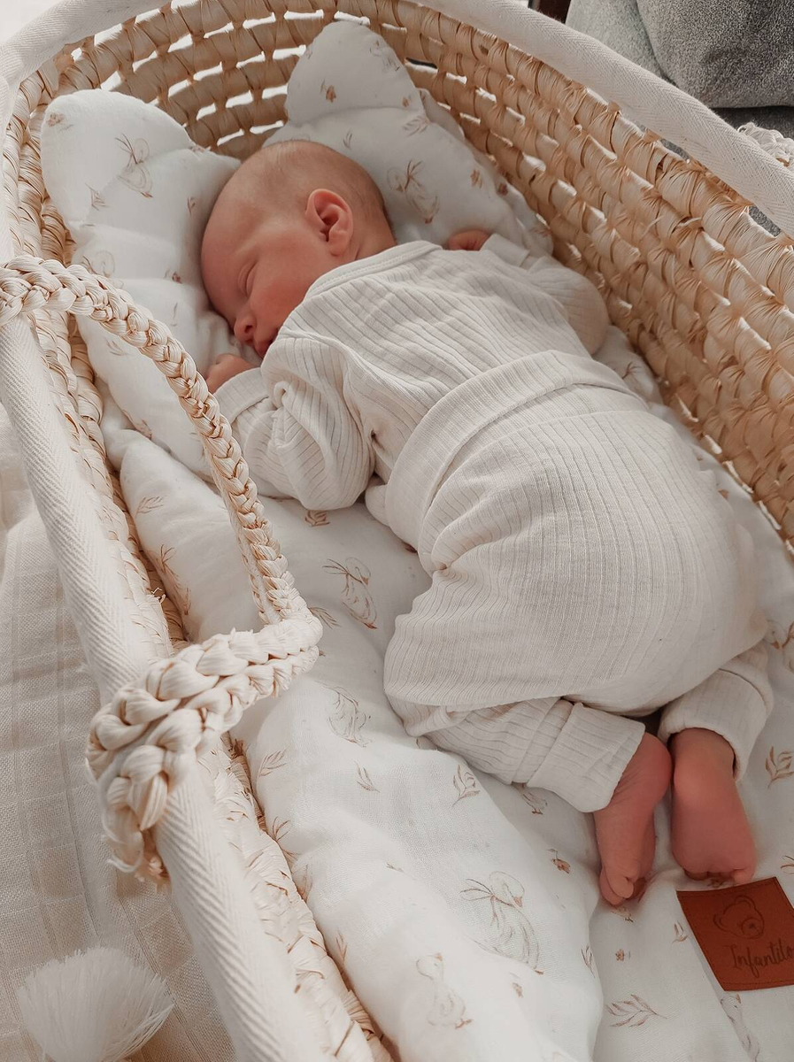 Komplet MUŚLINOWY + poduszka TEDDY "MOMMY GOOSE"