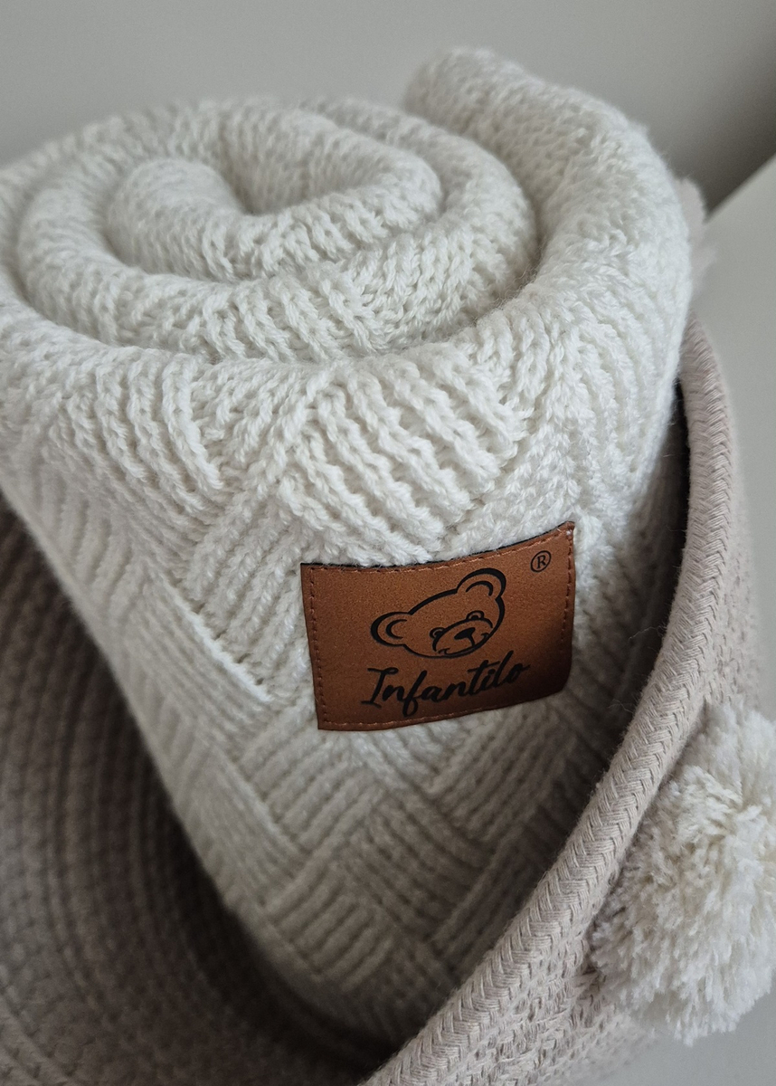 Kocyk dla niemowlaka z WEŁNY MERINO 80x100